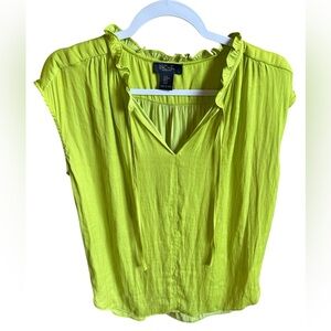 Rachel Roy Bright Green Cap Sleeve Blouse